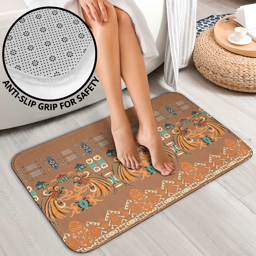 Terracotta Batik Papua-inspired Pattern Bathroom Set - Polynesian Pride