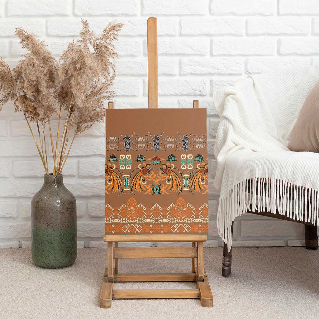 Terracotta Batik Papua-inspired Pattern Canvas Wall Art - Polynesian Pride
