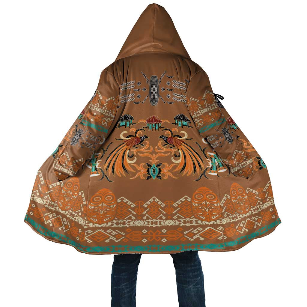 Terracotta Batik Papua-inspired Pattern Cloak LT9 Unisex Gold - Polynesian Pride