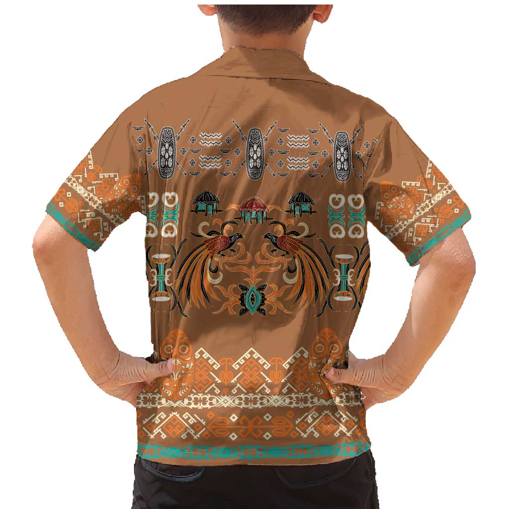 Terracotta Batik Papua-inspired Pattern Family Matching Mermaid Dress and Hawaiian Shirt LT9 - Polynesian Pride