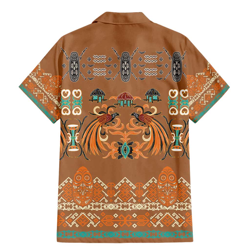 Terracotta Batik Papua-inspired Pattern Family Matching Mermaid Dress and Hawaiian Shirt LT9 - Polynesian Pride