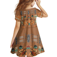 Terracotta Batik Papua-inspired Pattern Family Matching Off The Shoulder Long Sleeve Dress and Hawaiian Shirt LT9 - Polynesian Pride