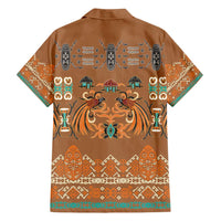 Terracotta Batik Papua-inspired Pattern Family Matching Off Shoulder Maxi Dress and Hawaiian Shirt LT9 - Polynesian Pride
