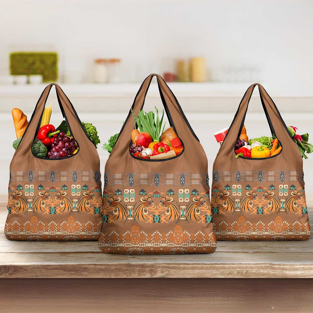 Terracotta Batik Papua-inspired Pattern Grocery Bag - Polynesian Pride