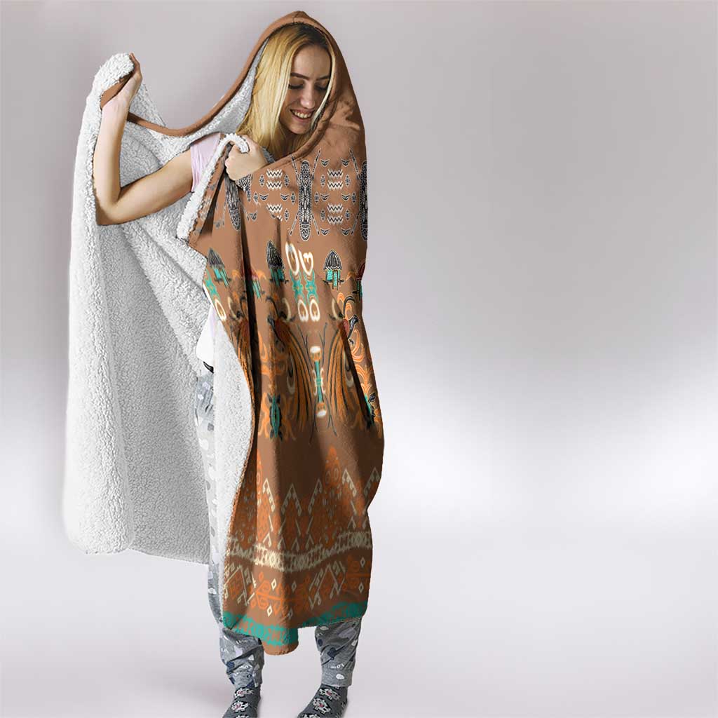 Terracotta Batik Papua-inspired Pattern Hooded Blanket - Polynesian Pride