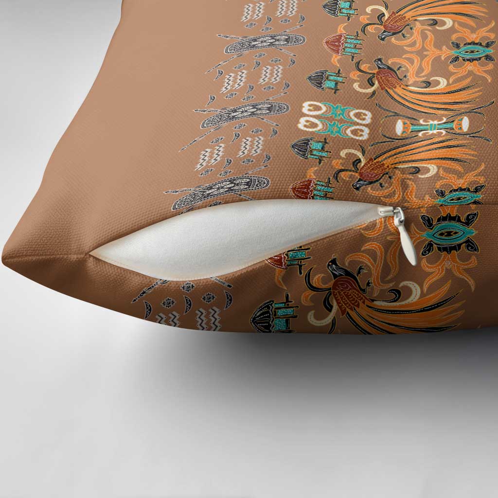 Terracotta Batik Papua-inspired Pattern Pillow Cover - Polynesian Pride