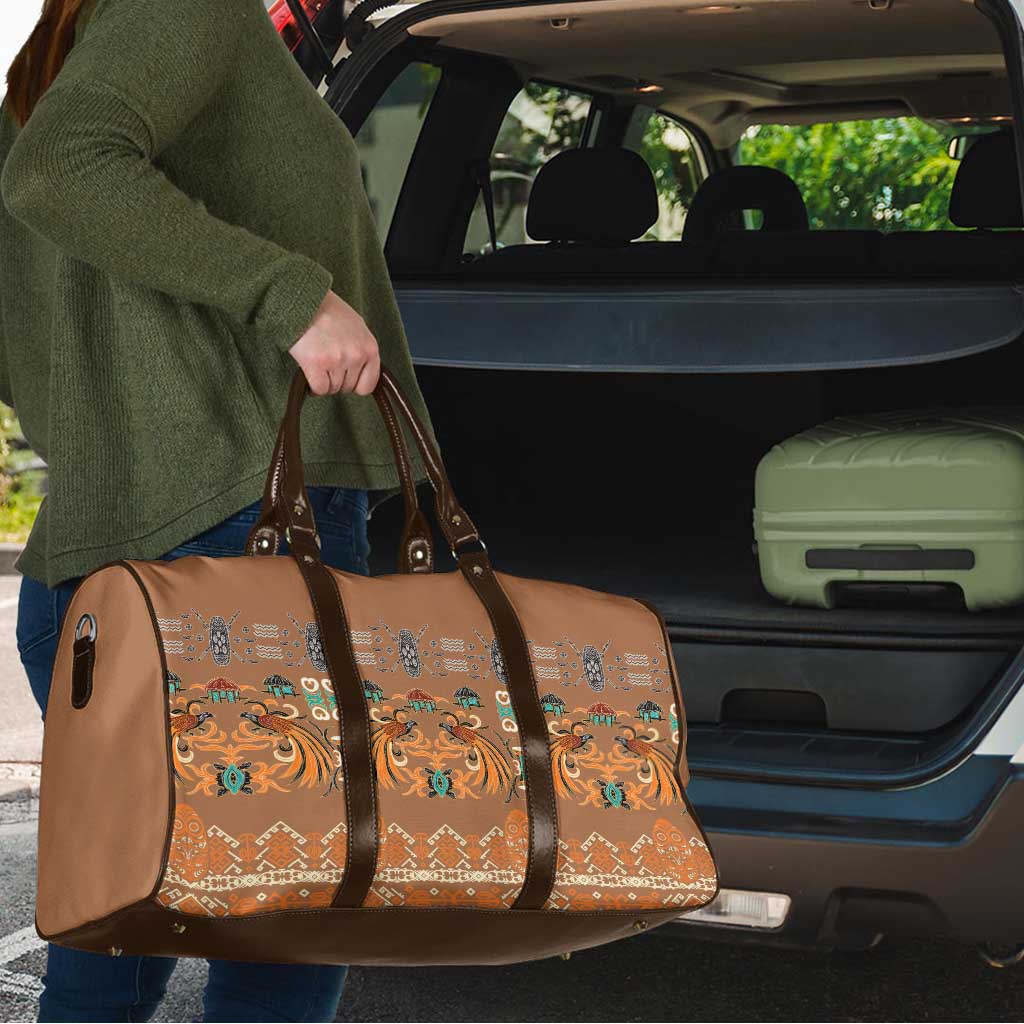 Terracotta Batik Papua-inspired Pattern Travel Bag - Polynesian Pride