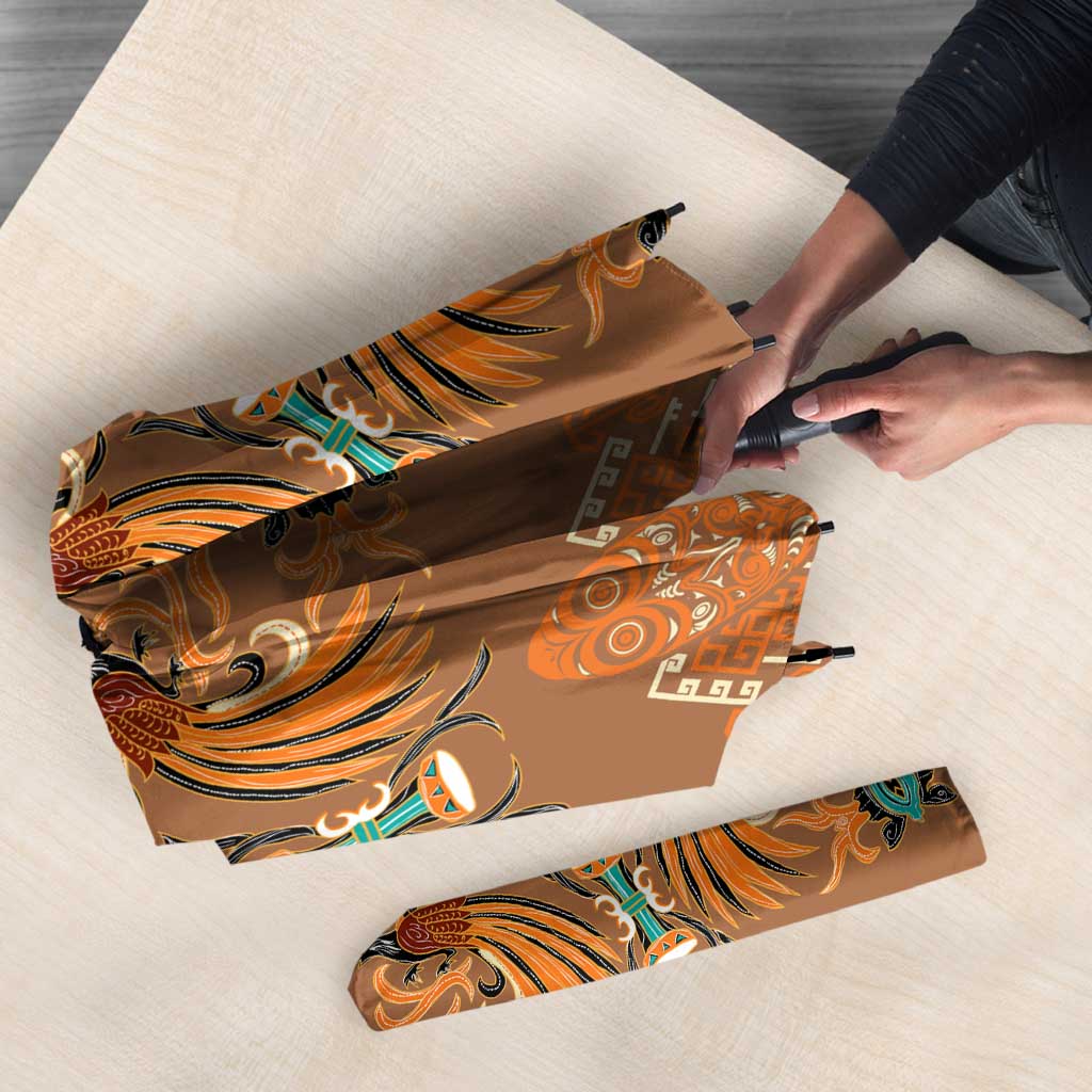 Terracotta Batik Papua-inspired Pattern Umbrella - Polynesian Pride