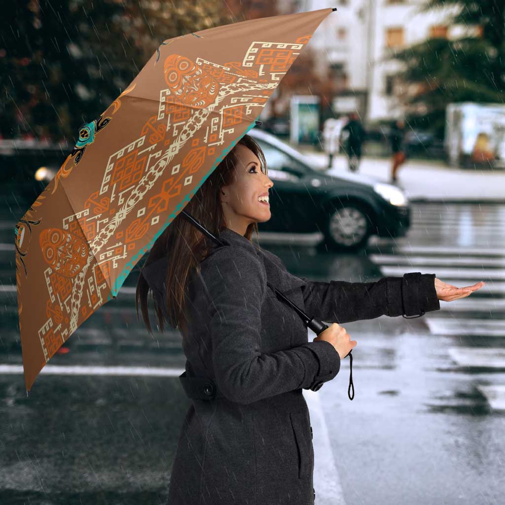 Terracotta Batik Papua-inspired Pattern Umbrella - Polynesian Pride