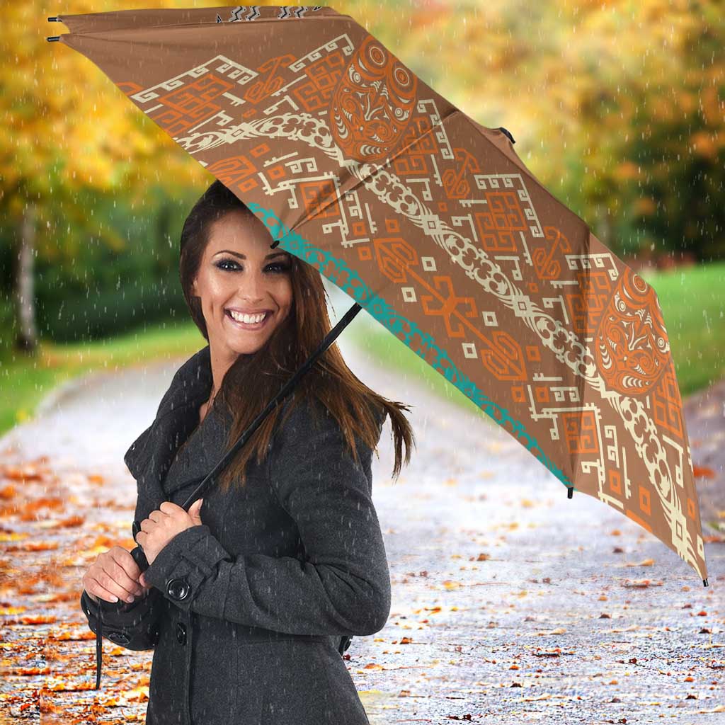 Terracotta Batik Papua-inspired Pattern Umbrella - Polynesian Pride