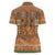 Terracotta Batik Papua-inspired Pattern Women Polo Shirt - Polynesian Pride