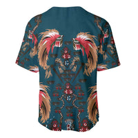 Dark Cyan Blue Bird of Batik Papua Baseball Jersey Exotic Natural Wealth of Papua LT9 - Polynesian Pride