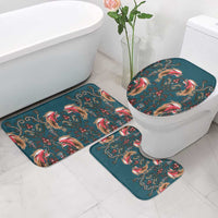 Dark Cyan Blue Bird of Batik Papua Bathroom Set Exotic Natural Wealth of Papua LT9 - Polynesian Pride