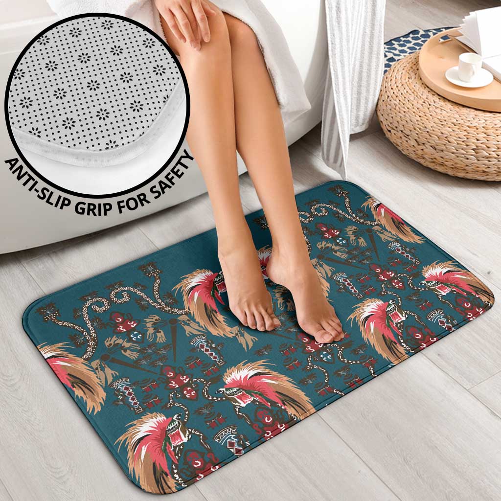 Dark Cyan Blue Bird of Batik Papua Bathroom Set Exotic Natural Wealth of Papua LT9 - Polynesian Pride
