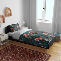 Dark Cyan Blue Bird of Batik Papua Bedding Set Exotic Natural Wealth of Papua LT9 - Polynesian Pride