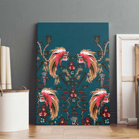 Dark Cyan Blue Bird of Batik Papua Canvas Wall Art Exotic Natural Wealth of Papua LT9 - Polynesian Pride