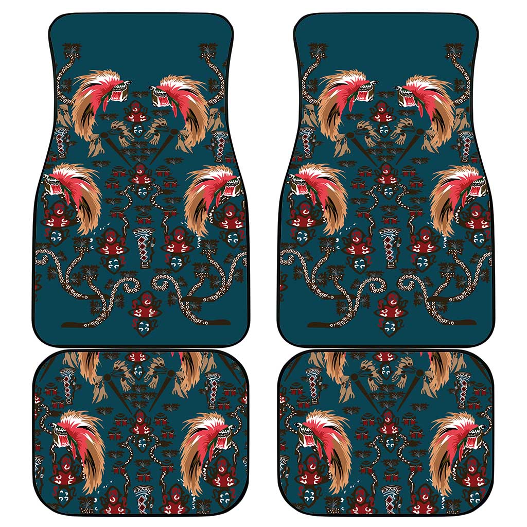 Dark Cyan Blue Bird of Batik Papua Car Mats Exotic Natural Wealth of Papua LT9 - Polynesian Pride