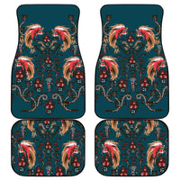 Dark Cyan Blue Bird of Batik Papua Car Mats Exotic Natural Wealth of Papua LT9 - Polynesian Pride