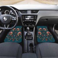 Dark Cyan Blue Bird of Batik Papua Car Mats Exotic Natural Wealth of Papua LT9 Set 2pcs - Front Blue - Polynesian Pride