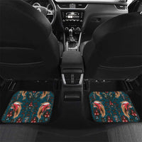 Dark Cyan Blue Bird of Batik Papua Car Mats Exotic Natural Wealth of Papua LT9 Set 2pcs - Back Blue - Polynesian Pride