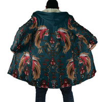 Dark Cyan Blue Bird of Batik Papua Cloak Exotic Natural Wealth of Papua LT9 - Polynesian Pride