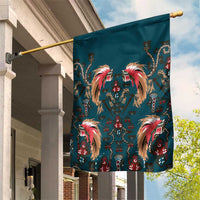Dark Cyan Blue Bird of Batik Papua Garden Flag Exotic Natural Wealth of Papua LT9 House Flag Blue - Polynesian Pride