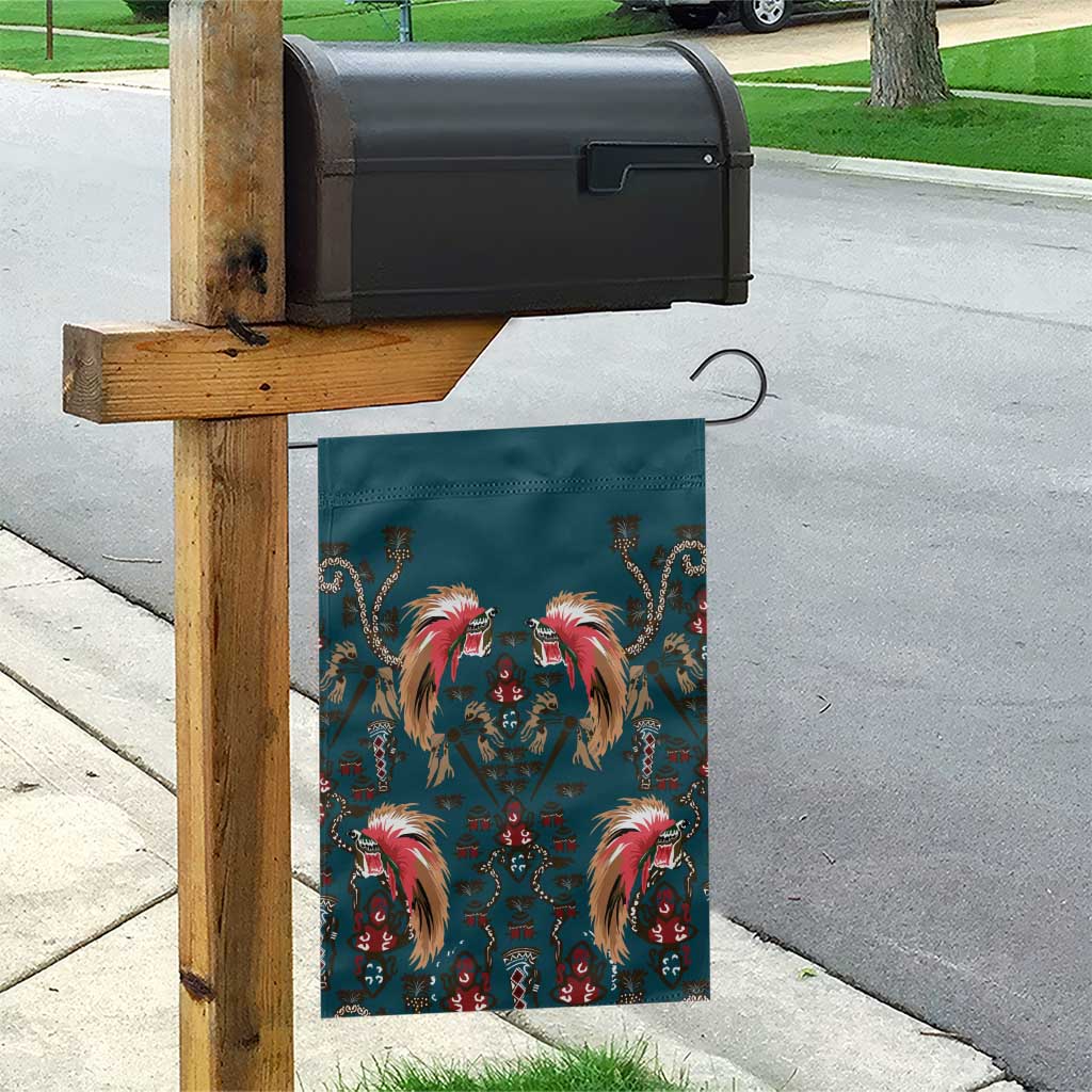 Dark Cyan Blue Bird of Batik Papua Garden Flag Exotic Natural Wealth of Papua LT9 - Polynesian Pride