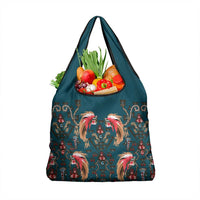 Dark Cyan Blue Bird of Batik Papua Grocery Bag Exotic Natural Wealth of Papua LT9 1-pack One Size Blue - Polynesian Pride