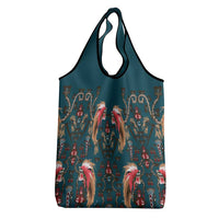Dark Cyan Blue Bird of Batik Papua Grocery Bag Exotic Natural Wealth of Papua LT9 - Polynesian Pride