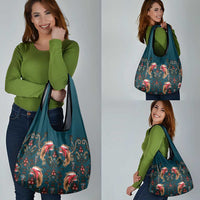 Dark Cyan Blue Bird of Batik Papua Grocery Bag Exotic Natural Wealth of Papua LT9 - Polynesian Pride