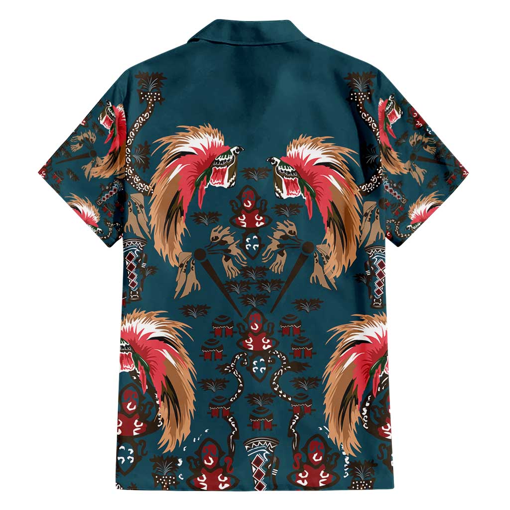 Dark Cyan Blue Bird of Batik Papua Hawaiian Shirt Exotic Natural Wealth of Papua LT9 - Polynesian Pride