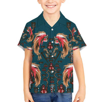 Dark Cyan Blue Bird of Batik Papua Hawaiian Shirt Exotic Natural Wealth of Papua LT9 - Polynesian Pride