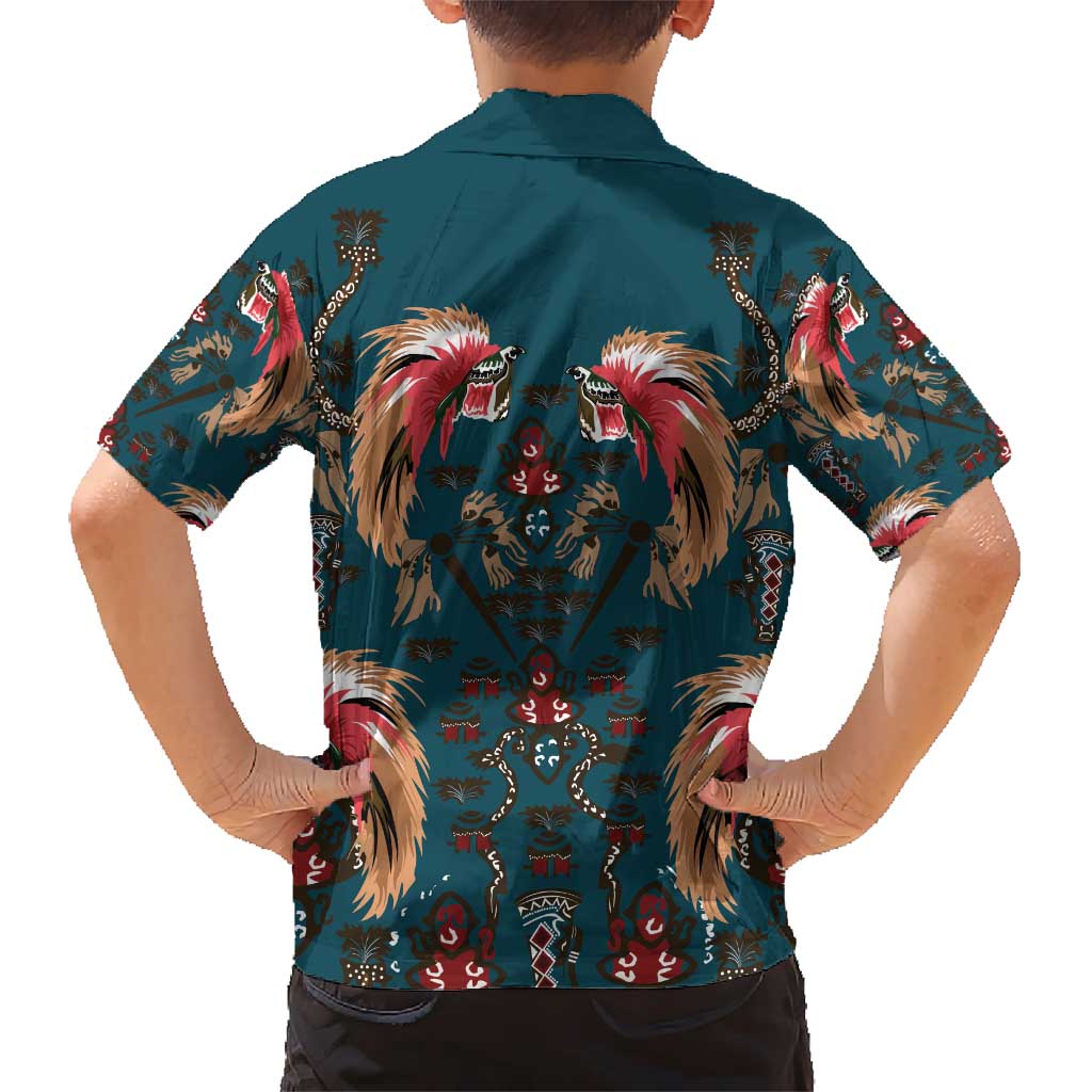 Dark Cyan Blue Bird of Batik Papua Hawaiian Shirt Exotic Natural Wealth of Papua LT9 - Polynesian Pride