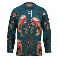 Dark Cyan Blue Bird of Batik Papua Hockey Jersey Exotic Natural Wealth of Papua LT9 Unisex Blue - Polynesian Pride