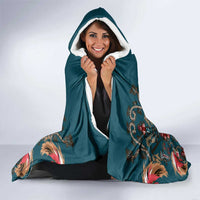 Dark Cyan Blue Bird of Batik Papua Hooded Blanket Exotic Natural Wealth of Papua LT9 - Polynesian Pride