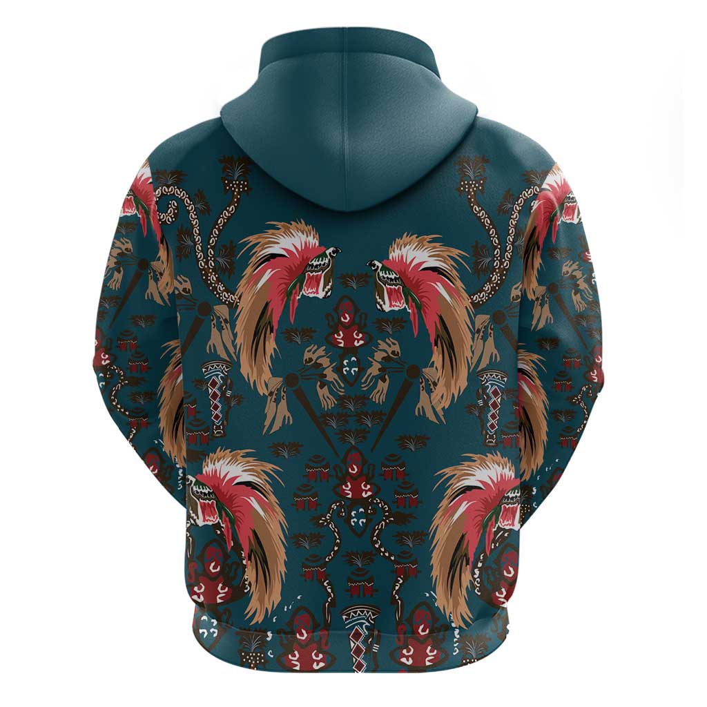 Dark Cyan Blue Bird of Batik Papua Hoodie Exotic Natural Wealth of Papua LT9 - Polynesian Pride