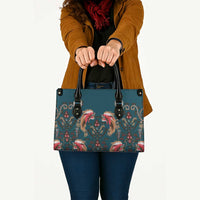 Dark Cyan Blue Bird of Batik Papua Leather Bag Exotic Natural Wealth of Papua LT9 Blue - Polynesian Pride