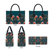 Dark Cyan Blue Bird of Batik Papua Leather Bag Exotic Natural Wealth of Papua LT9 - Polynesian Pride