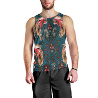Dark Cyan Blue Bird of Batik Papua Men Tank Top Exotic Natural Wealth of Papua LT9 - Polynesian Pride