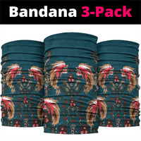 Dark Cyan Blue Bird of Batik Papua Neck Gaiter Exotic Natural Wealth of Papua LT9 package One Size: 25*50cm Blue - Polynesian Pride
