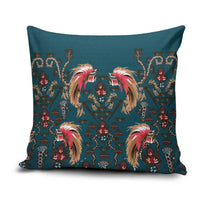 Dark Cyan Blue Bird of Batik Papua Pillow Cover Exotic Natural Wealth of Papua LT9 Blue - Polynesian Pride