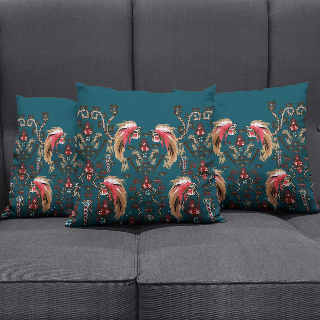 Dark Cyan Blue Bird of Batik Papua Pillow Cover Exotic Natural Wealth of Papua LT9 - Polynesian Pride