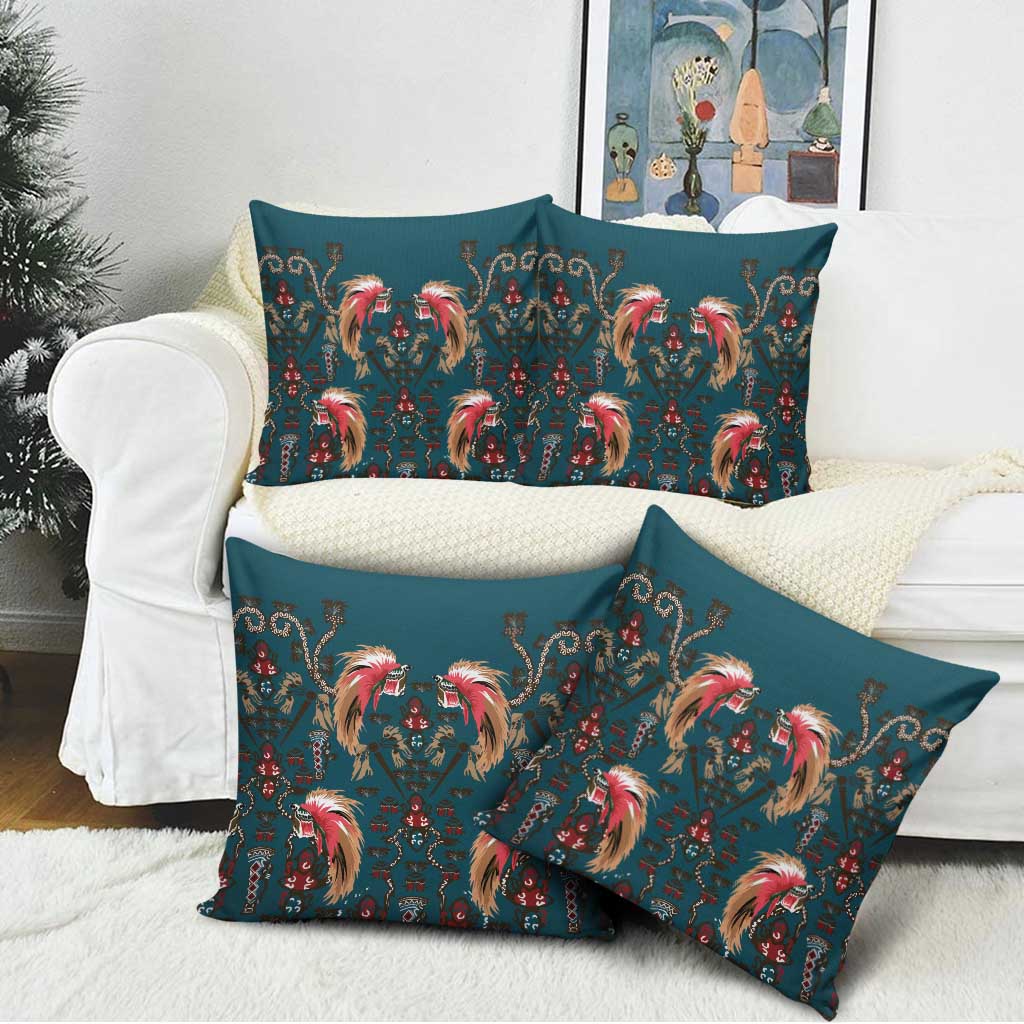 Dark Cyan Blue Bird of Batik Papua Pillow Cover Exotic Natural Wealth of Papua LT9 - Polynesian Pride