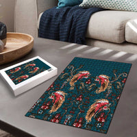 Dark Cyan Blue Bird of Batik Papua Puzzle Exotic Natural Wealth of Papua LT9 - Polynesian Pride