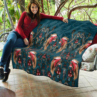 Dark Cyan Blue Bird of Batik Papua Quilt Exotic Natural Wealth of Papua LT9 - Polynesian Pride