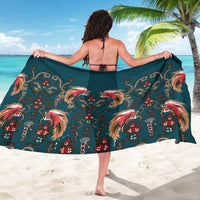 Dark Cyan Blue Bird of Batik Papua Sarong Exotic Natural Wealth of Papua LT9 - Polynesian Pride