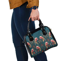 Dark Cyan Blue Bird of Batik Papua Shoulder Handbag Exotic Natural Wealth of Papua LT9 - Polynesian Pride