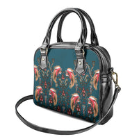 Dark Cyan Blue Bird of Batik Papua Shoulder Handbag Exotic Natural Wealth of Papua LT9 - Polynesian Pride
