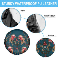 Dark Cyan Blue Bird of Batik Papua Spare Tire Cover Exotic Natural Wealth of Papua LT9 - Polynesian Pride