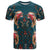 Dark Cyan Blue Bird of Batik Papua T Shirt Exotic Natural Wealth of Papua - Polynesian Pride